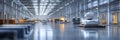 Warehouse with advanced automated machinery and robots