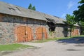 Warehouse in ancient serf construction of the 14th century. Sett