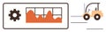 Warehouse Automation Concept with Forklift and Data Analytics Chart Visualization Royalty Free Stock Photo
