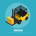 Warehouse banner with forklift truck