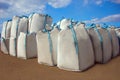 Open warehouse of big bags Royalty Free Stock Photo