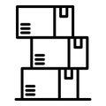 Warehouse boxes icon, outline style