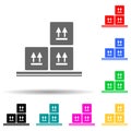 warehouse boxes multi color style icon. Simple glyph, flat vector of market icons for ui and ux, website or mobile application