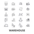 Warehouse building related icons