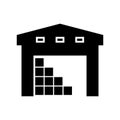 Warehouse building silhouette icon