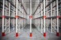 Warehouse Cantilever Racking Systems for storage Aluminum Pipe or profiles. Pallet Rack and Industrial Warehouse Racking. Steel