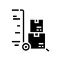 warehouse cart parcels free shipping glyph icon vector illustration Royalty Free Stock Photo