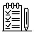 Warehouse checkboard icon, outline style