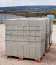 Warehouse cinder block and products from cement slurry for construction