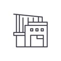 Warehouse complex black icon concept. Warehouse complex flat vector symbol, sign, illustration.