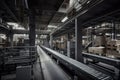 warehouse with conveyor belts and automated systems for shipping and receiving