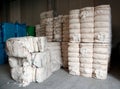 Warehouse with cotton bales Royalty Free Stock Photo