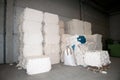 Warehouse with cotton bales Royalty Free Stock Photo
