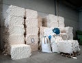 Warehouse with cotton bales Royalty Free Stock Photo