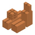 Warehouse delivery box icon, isometric style Royalty Free Stock Photo