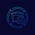 warehouse or depot line icon, vector Royalty Free Stock Photo