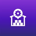 warehouse, distribution optimization icon, vector