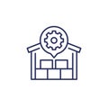 warehouse, distribution optimization line icon