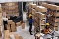 Warehouse employees team working in order fulfillment center