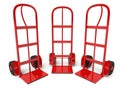 Warehouse empty hand trucks white Royalty Free Stock Photo