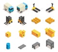 Warehouse equipment icon set