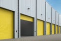 Warehouse exterior with shutter doors Royalty Free Stock Photo