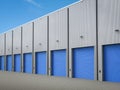 Warehouse exterior with shutter doors Royalty Free Stock Photo