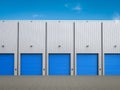 Warehouse exterior with shutter doors Royalty Free Stock Photo