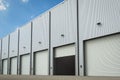 Warehouse exterior with shutter doors Royalty Free Stock Photo