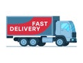 Warehouse Fast Delivery Grey Big Shipping Truck