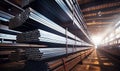 A Warehouse Filled With an Abundance of Strong, Durable Steel Pipes