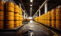 A Warehouse Filled With Vibrant Yellow Barrels