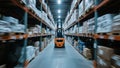 Warehouse Forklift in High-Speed Logistics Operation Royalty Free Stock Photo