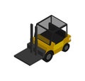 Warehouse forklift isometric vector icon