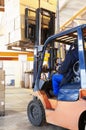 Warehouse forklift loader work