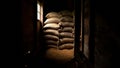 Warehouse of Grain Sacks Royalty Free Stock Photo