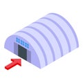 Warehouse hangar icon isometric vector. Logistic storage