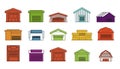 Warehouse icon set, color outline style Royalty Free Stock Photo