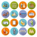 Warehouse Icons Flat Set Royalty Free Stock Photo