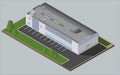 Warehouse Industrial building. Isolated vector 3D isometric concept