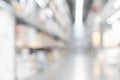 Warehouse industry blur background with logistic wholesale storehouse, blurry industrial silo interior aisle for furniture Royalty Free Stock Photo