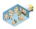 Warehouse Inside Isometric Composition