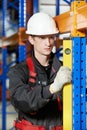Warehouse installer worker examining quality