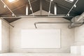 Warehouse interior with empty poster Royalty Free Stock Photo