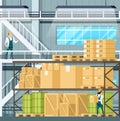 Warehouse Interior with Goods, Freight, Weight