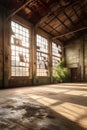 warehouse interior with natural light from windows