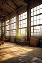 warehouse interior with natural light from windows