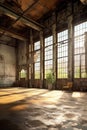 warehouse interior with natural light from windows