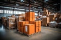 Warehouse Inventory Management. Temporary Storage Facility for Optimal Logistic Deliveries Royalty Free Stock Photo