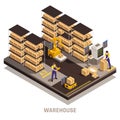 Warehouse Isometric Composition Royalty Free Stock Photo